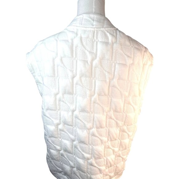 2/$30 ZARA M-L Quilted White Vest Large Size - Picture 11 of 14